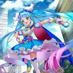 This is a pixiv picture whose title is キュアスカイ巨大化（skeb）.