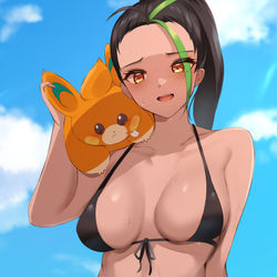 This is a pixiv picture whose title is ネモさん　パモさん.