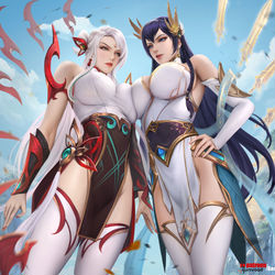 This is a pixiv picture whose title is 皮肤之战.