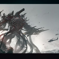 This is a pixiv picture whose title is 【板绘】电锯人·“枪之恶魔”压迫感十足的不是说说而已！.