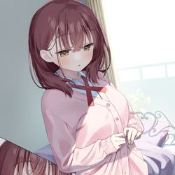 This is a pixiv picture whose title is 「んん...ねむい...ふあぁ...」.