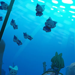 This is a pixiv picture whose title is ふもふも水族館.