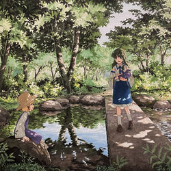 This is a pixiv picture whose title is かえるみち.
