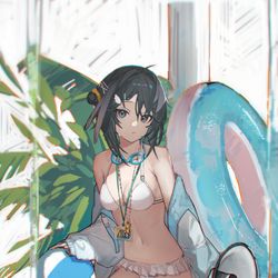 This is a pixiv picture whose title is ラプルマ水着.