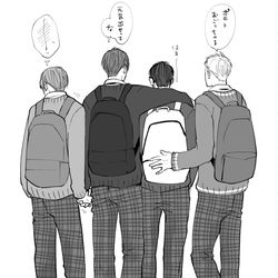 This is a pixiv picture whose title is 【キュンDK】コッソリ？手を繋ぐ.