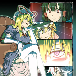 This is a pixiv picture whose title is 私の藍を倒したのは？.