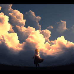 This is a pixiv picture whose title is 嵐の前にて.