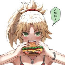 This is a pixiv picture whose title is バーガー好きなモードレッド.