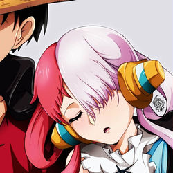 This is a pixiv picture whose title is 肩にもたれかかって寝てしまっているウタちゃん.