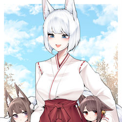 This is a pixiv picture whose title is 巫女服!.