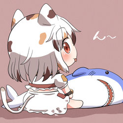 This is a pixiv picture whose title is ミケちゃんとサメさん.
