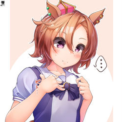 This is a pixiv picture whose title is トレーナーが巨乳好きと知って若干掛かるオペラオー.