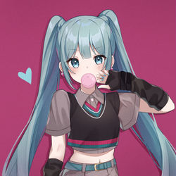 This is a pixiv picture whose title is 初音ミク×THE GUEST💘.