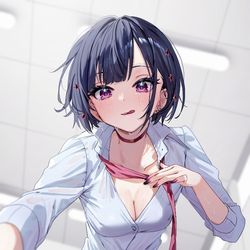 This is a pixiv picture whose title is 「暇なら私とイイコトしません？」.