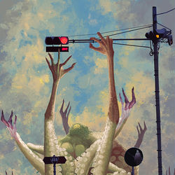 This is a pixiv picture whose title is 盗難届.