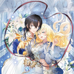 This is a pixiv picture whose title is 婚約破棄され家を追われた少女の手を取り、天才魔術師は優雅に跪く3.