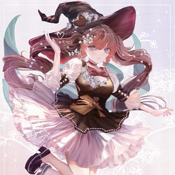 This is a pixiv picture whose title is ハートチョコレート魔女(全身版).