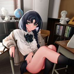 This is a pixiv picture whose title is 写真   不想上开学的美术科学姐   梨夜子.