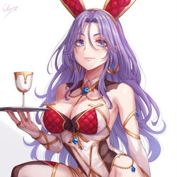 This is a pixiv picture whose title is パープルヘアーキルティングバニーガールお姉さん🐰.