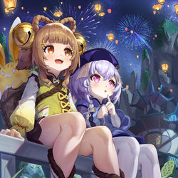 This is a pixiv picture whose title is 七七和瑶瑶.