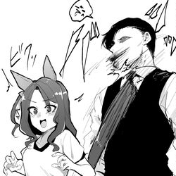 This is a pixiv picture whose title is 尻尾ピーン！直撃事故.