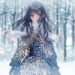This is a pixiv picture whose title is 冬心に咲く.
