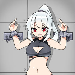 This is a pixiv picture whose title is ［skeb］よその子拘束肥満化.