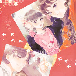 This is a pixiv picture whose title is 創作百合の落書きや漫画まとめ45.