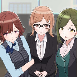 This is a pixiv picture whose title is チュートリアルで3人の秘書候補から1人を選ばせるタイプのゲーム.