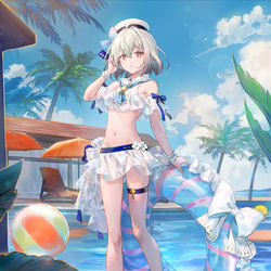 This is a pixiv picture whose title is 【仕事絵】エバーテイル　夏休みの機械少女「アーニャ」.