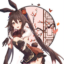 This is a pixiv picture whose title is 兔兔胡桃.