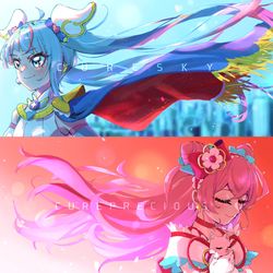 This is a pixiv picture whose title is キュアスカイ　キュアプレシャス.