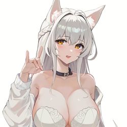 This is a pixiv picture whose title is ケモ耳娘.