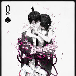 This is a pixiv picture whose title is chainsawman poker cards.