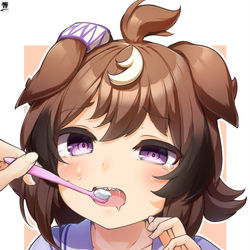 This is a pixiv picture whose title is ウインディちゃんの牙を手入れしたいのだ.