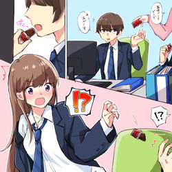 This is a pixiv picture whose title is 義理チョコでTSしちゃったサラリーマン.