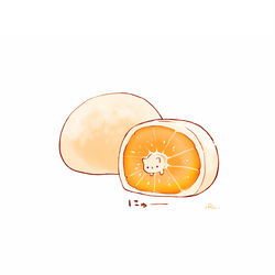 This is a pixiv picture whose title is みかんねこ大福.