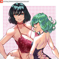 This is a pixiv picture whose title is Tatsumaki and Fubuki.