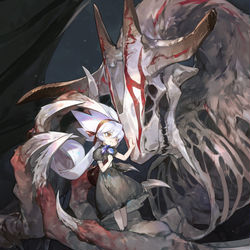 This is a pixiv picture whose title is 『デュエル・マスターズ』黒神龍アブライゼ・ドルバ.
