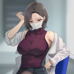 This is a pixiv picture whose title is やさぐれ保健医.