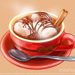 This is a pixiv picture whose title is ホットチョコレート.