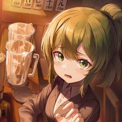 This is a pixiv picture whose title is 先輩…🍻.