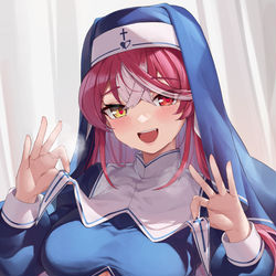 This is a pixiv picture whose title is みんなの懺悔を全力で受け止めるシスターマリン.