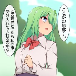 This is a pixiv picture whose title is 初めて幻想郷に来た早苗さん.