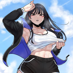 This is a pixiv picture whose title is 운동녀 임다나.