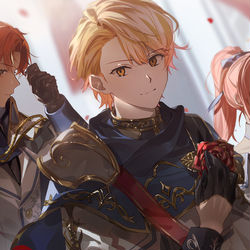 This is a pixiv picture whose title is white knights.