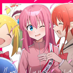 This is a pixiv picture whose title is 後藤ひとり生誕祭.