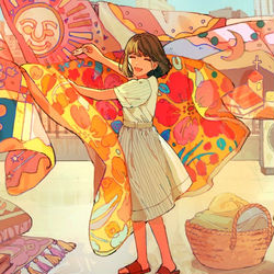 This is a pixiv picture whose title is 洗濯日和.