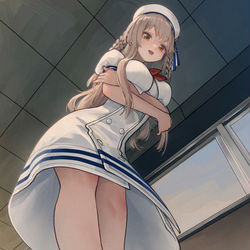 This is a pixiv picture whose title is 見下ろす久美さん.