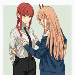 This is a pixiv picture whose title is Makima x  Power.